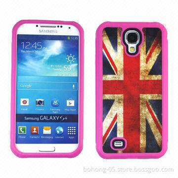 Double color silicone case with pattern and hole for Samsung s4, different color is available